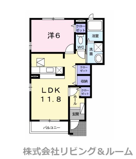プロスパー II(1LDK/1階)の間取り写真
