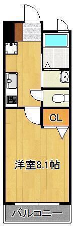 A&E GLANZ(1K/2階)の間取り写真