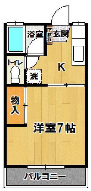 イゲタコーポA・B(1K/2階)の間取り写真