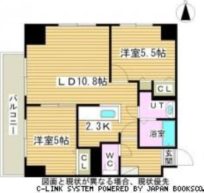リシェール南郷通(2LDK/5階)の間取り写真