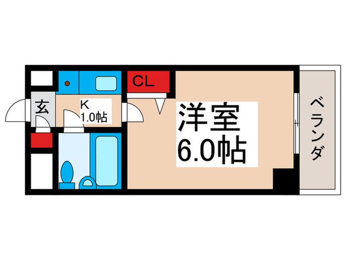 シャトレー舞浜(1K/2階)の間取り写真