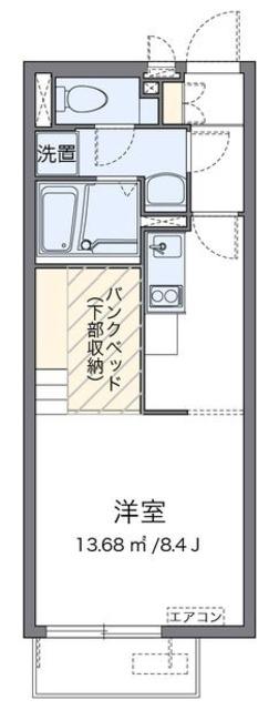 ミランダルーチェIII(ワンルーム/2階)の間取り写真