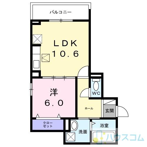 パル茨木(1LDK/1階)の間取り写真