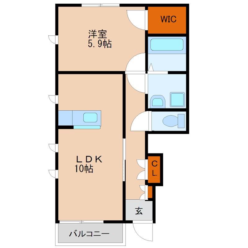 エルヴィータα A(1LDK/1階)の間取り写真