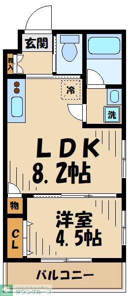 シャトーライフ相模原V(1LDK/2階)の間取り写真