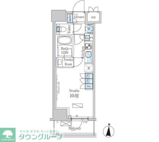 パークアクシス錦糸町ヴェール(ワンルーム/4階)の間取り写真