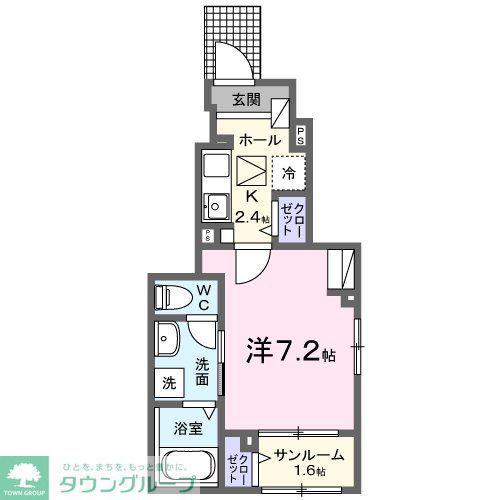 メゾン サブーリュ(1K/1階)の間取り写真