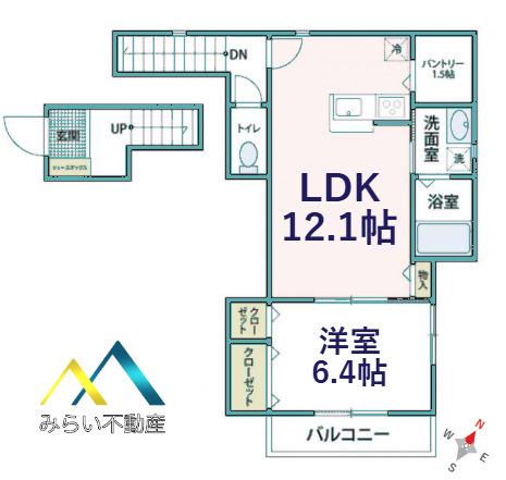 シャテロオー(1LDK/2階)の間取り写真