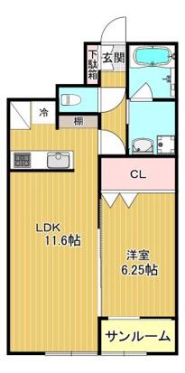 ル・グラン(1LDK/1階)の間取り写真