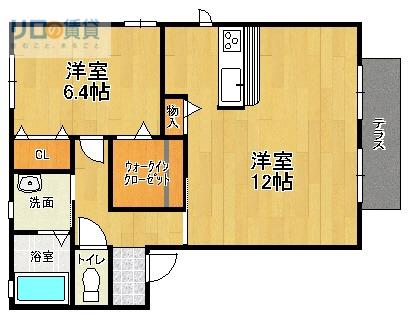 シャーメゾン安倉南(1LDK/1階)の間取り写真