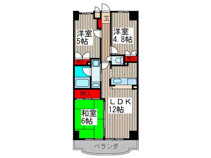ACR0.PRE.STAGE(3LDK/5階)の間取り写真