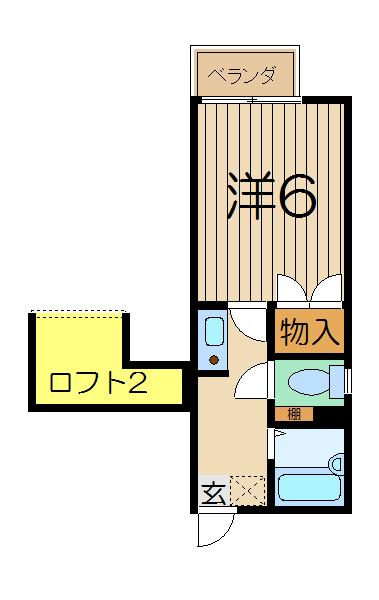 グレースハイツ(1K/2階)の間取り写真