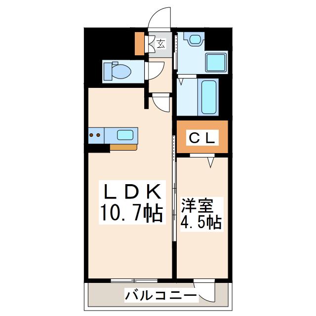 PRIME蓮台寺(1LDK/8階)の間取り写真
