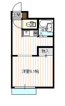 ライヴス熊谷(1K/1階)の間取り写真