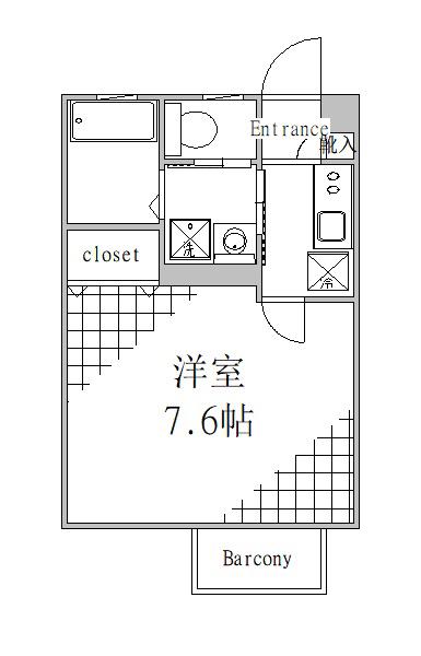 リオデラプラタ亀戸(1K/1階)の間取り写真