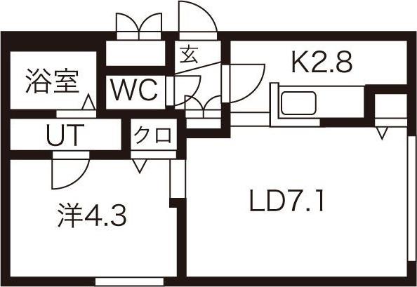 エスパスデュオ(1LDK/3階)の間取り写真