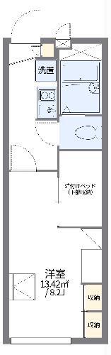 レオパレスDREAMII(1K/1階)の間取り写真