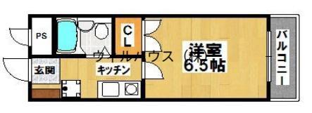 グランパーム石津川(1K/3階)の間取り写真