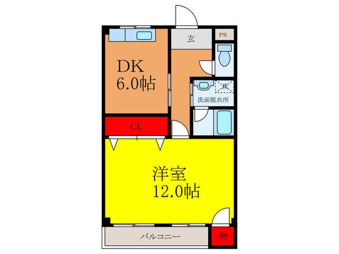 中本コーポ(1DK/2階)の間取り写真
