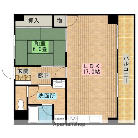 ロータスプラザ(1LDK/4階)の間取り写真