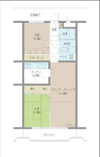 Mハイツ(2LDK/3階)の間取り写真