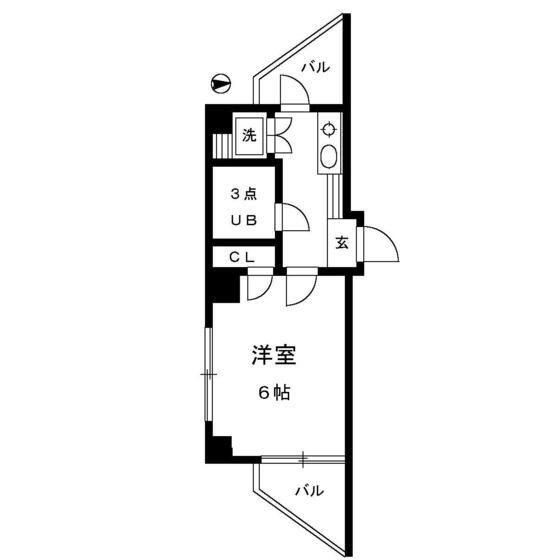 ソレイユ高島平パートII(1K/6階)の間取り写真