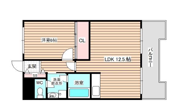阪神ハイグレードマンション5番館(1LDK/9階)の間取り写真