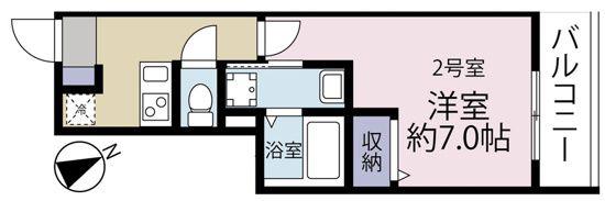 VINES海老名(1K/3階)の間取り写真