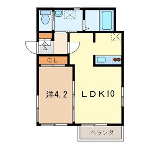 アロア並木(1LDK/1階)の間取り写真