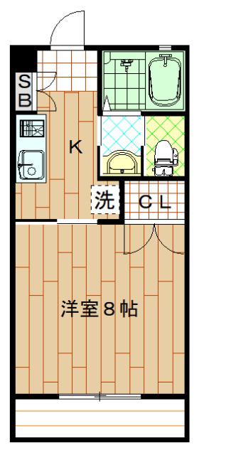 アンソレイユ(1K/1階)の間取り写真