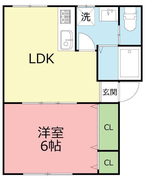 オークハイム(1LDK/1階)の間取り写真