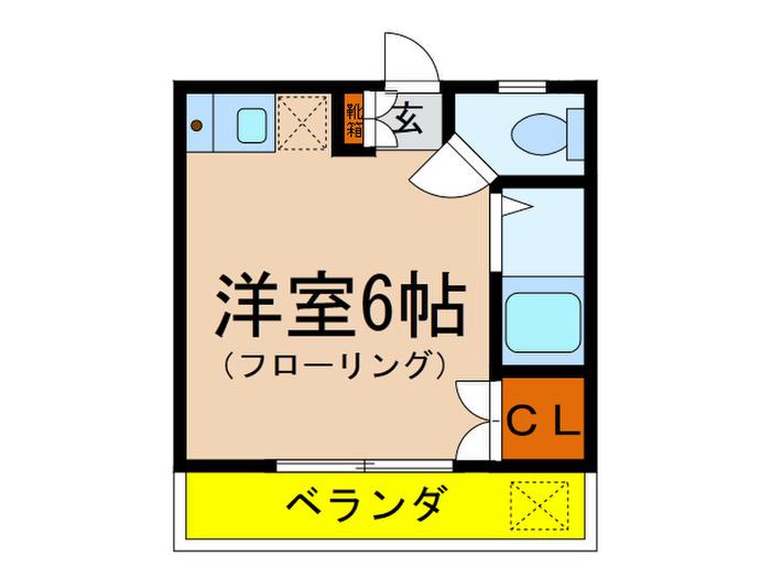 MIWAハイツ(ワンルーム/2階)の間取り写真