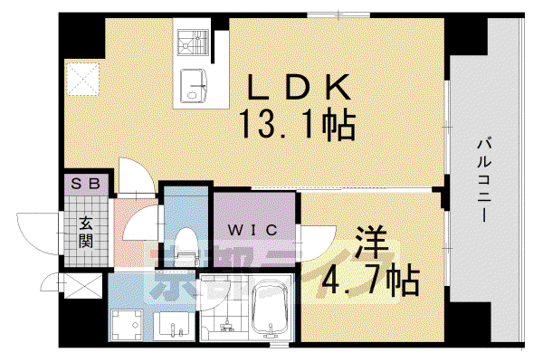 ベラジオ レガシー 京都河原町II(1LDK/2階)の間取り写真