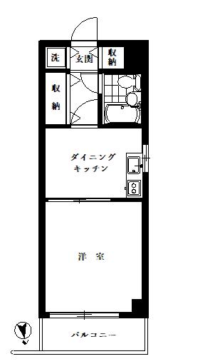 ハイシティ文京(1DK/3階)の間取り写真