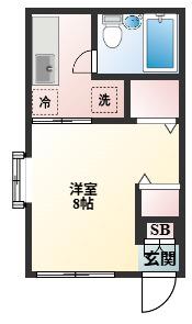 ハイム花見月(1K/1階)の間取り写真