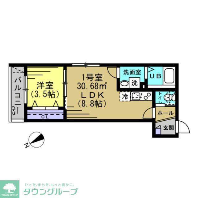 DK新松戸II(1LDK/1階)の間取り写真