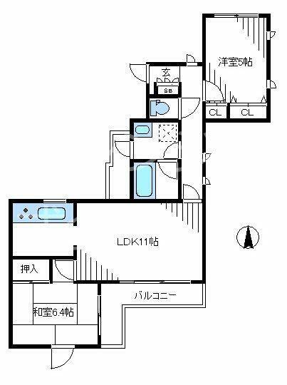 TS GARDEN鷺ノ宮(2LDK/1階)の間取り写真