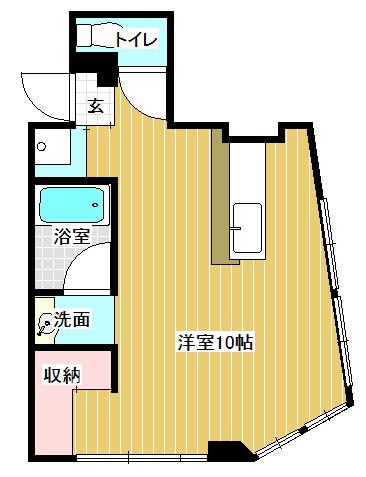 宮崎県宮崎市 5階建 築60年(ワンルーム/5階)の間取り写真