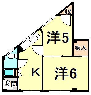 サニーサイド甲子園(2K/2階)の間取り写真