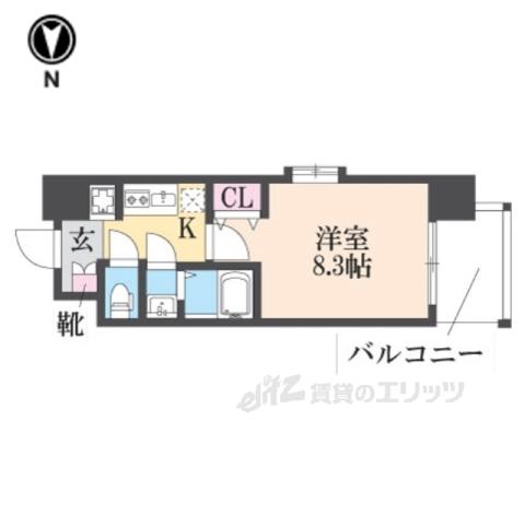 LA DOUCEUR荒本(1K/8階)の間取り写真