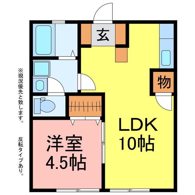 コーポ鈴森(1LDK/2階)の間取り写真