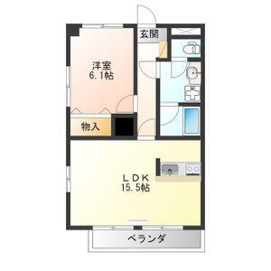 ベリエ京町(1LDK/4階)の間取り写真