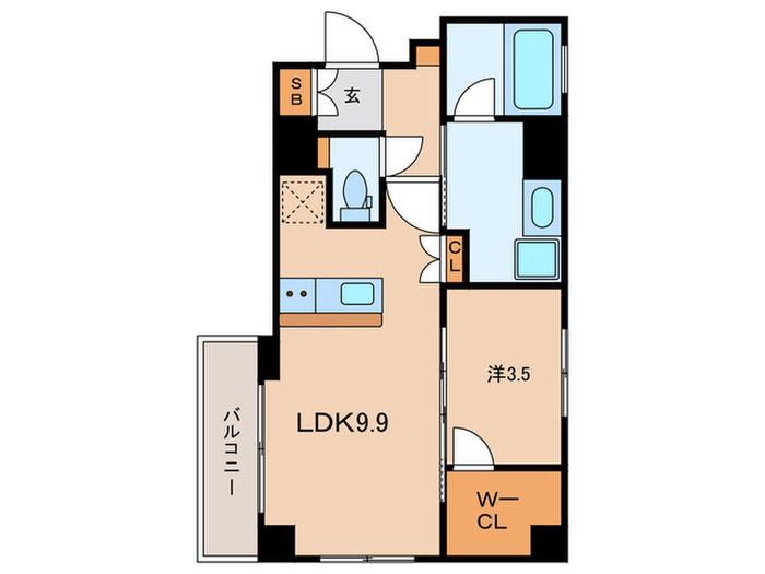 MYRIA RESIDENCE NAGAHARA(1LDK/2階)の間取り写真