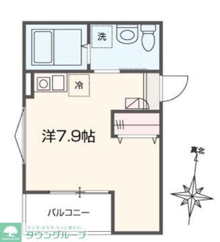 MELLAS淵野辺VI(1K/1階)の間取り写真
