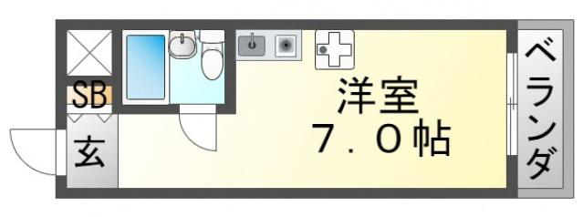 シティパレス緑地公園(ワンルーム/1階)の間取り写真