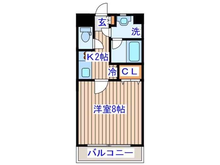 チュアリーヒルズⅠ(1K/4階)の間取り写真