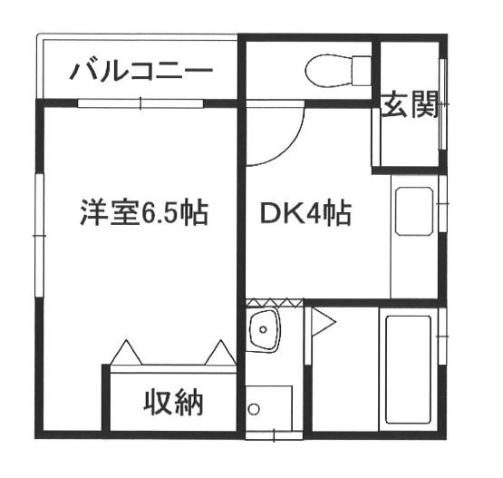 大塚町ハイツ(1DK/2階)の間取り写真
