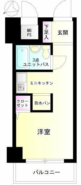 ライオンズマンション磯子第3(ワンルーム/4階)の間取り写真