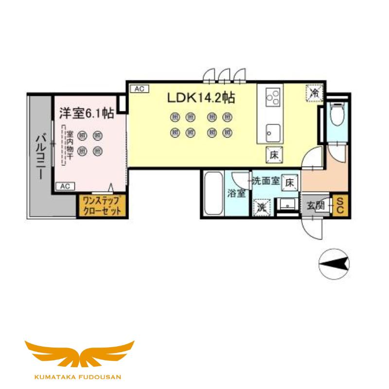 CREST COURT(1LDK/1階)の間取り写真