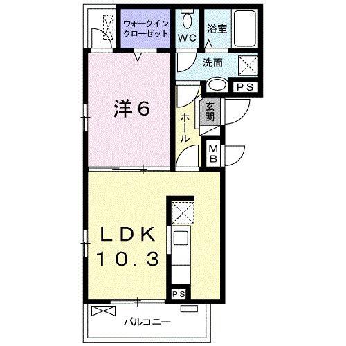 ブラン コリーヌ(1LDK/2階)の間取り写真